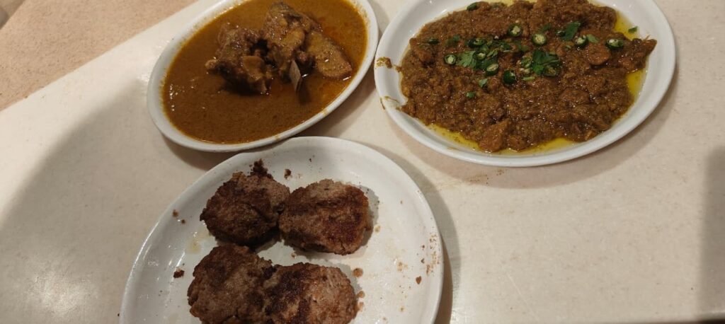 Mutton Korma, Galauti kabab and black buffalo Boti Kabab at Tunday Lucknow