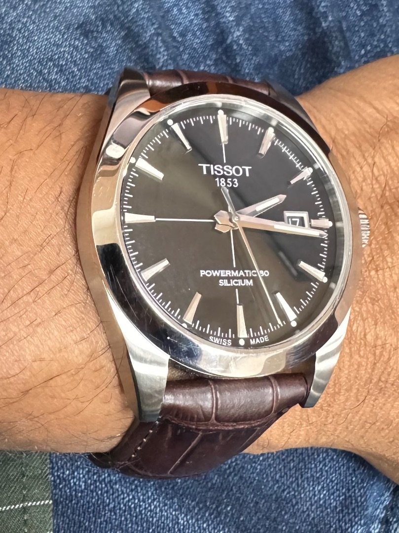Tissot gentleman on alligator-embossed calf leather strap
