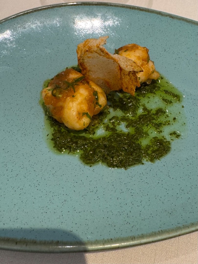 Pan Seared Lobster Spring onion emulsion