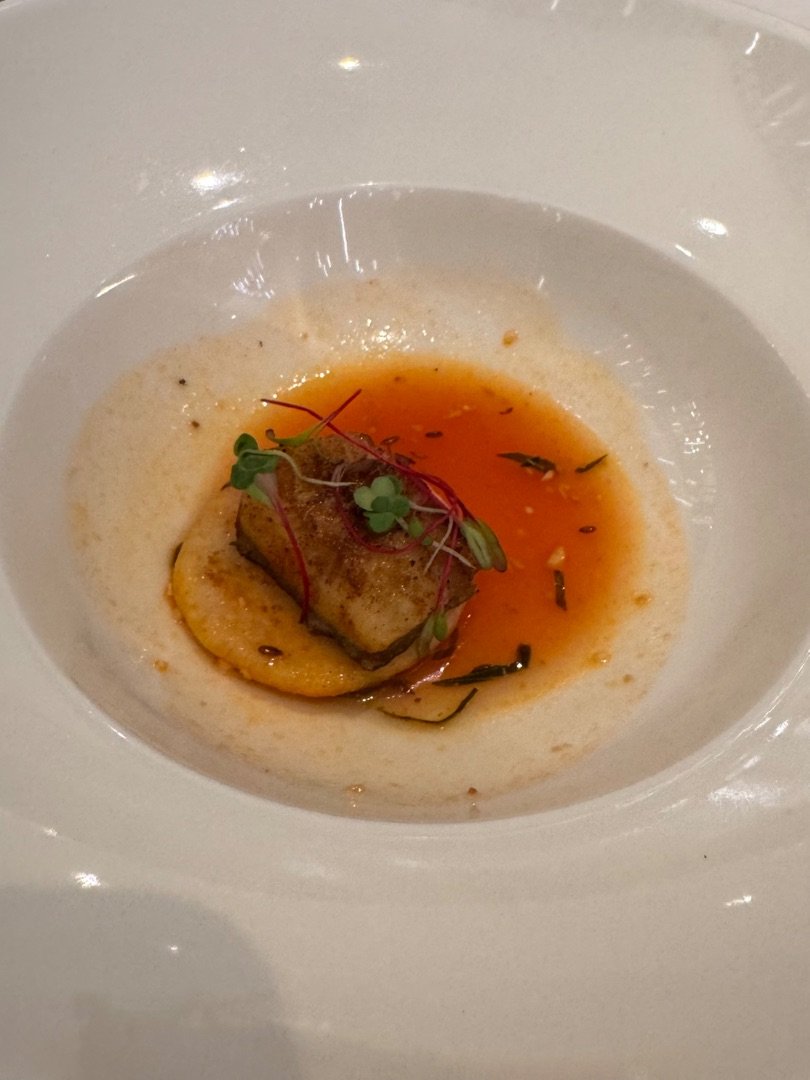 Pan Seared Cod Fermented tomato broth