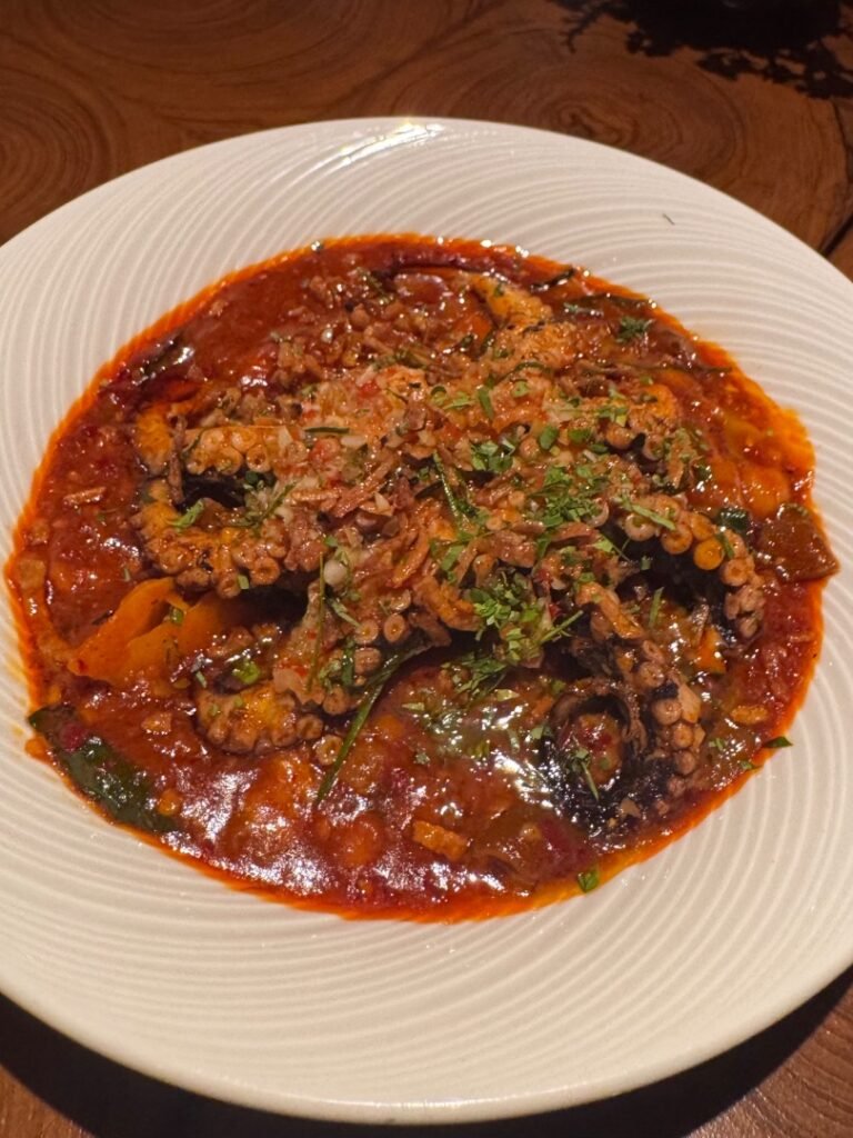Grilled Octopus, Sobrasada, Tripe & Chickpea Ragout