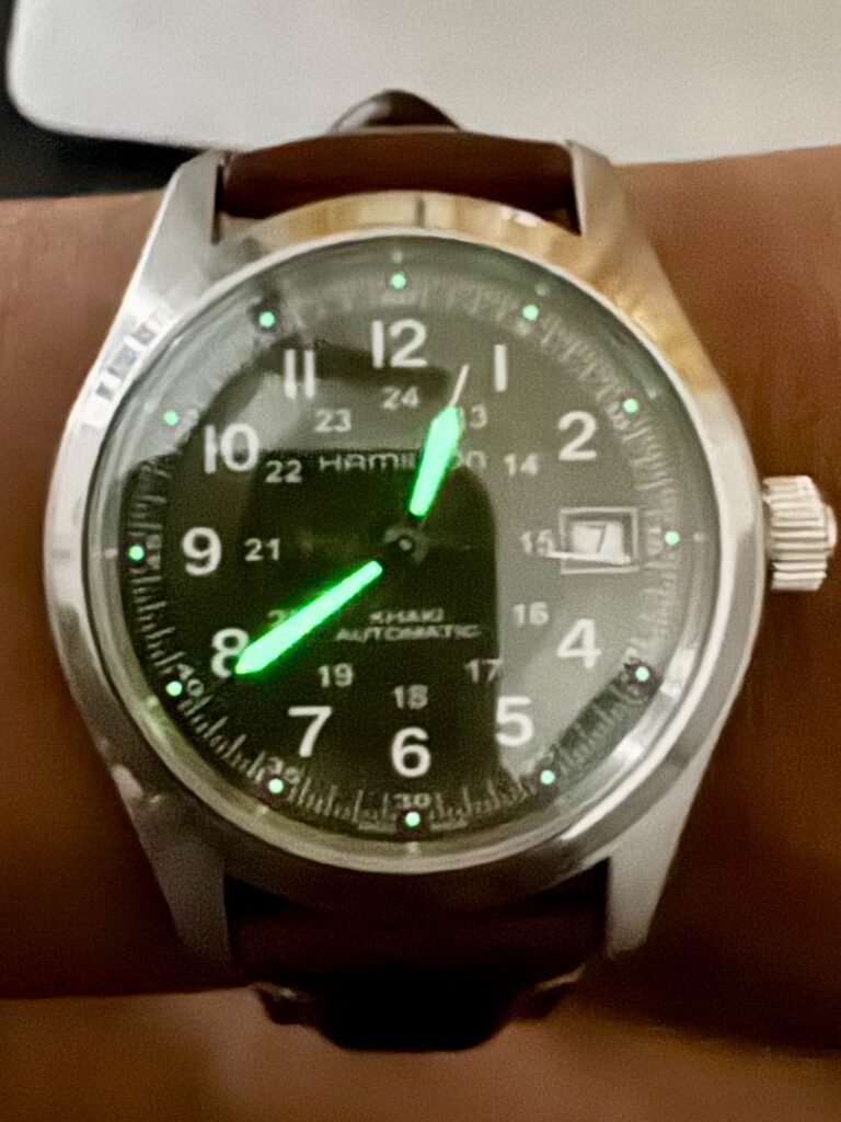 Hamilton khaki field automatic lume shot 